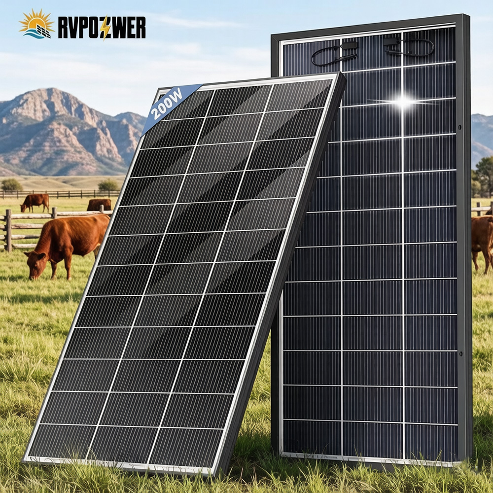 Solar Panel 200W - RVPOZWER Bifaciaal Zonnepaneel 16BB N-Type Mono