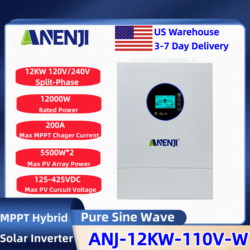 Charge Controller Solar - ANENJI Split-fase 120V/240V 12KW Hybride Solar