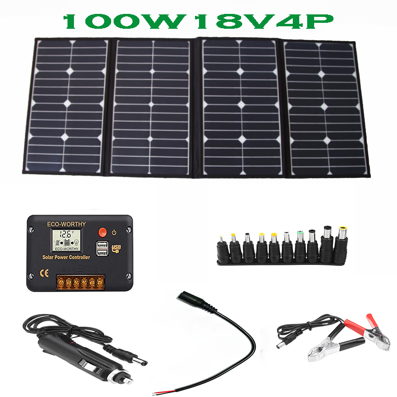 Draagbare 100 Watt opvouwbare  - Charge Controller Solar recensie en prijs