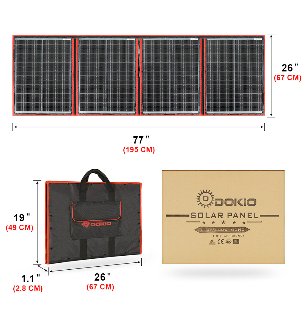 Dokio Merk Flexibel Opvouwbaar - Solar Panel 200W recensie en prijs