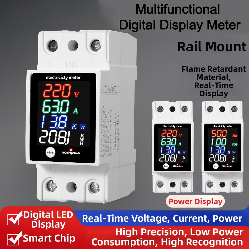Multifunctionele digitale disp - Energy Monitor Meter recensie en prijs