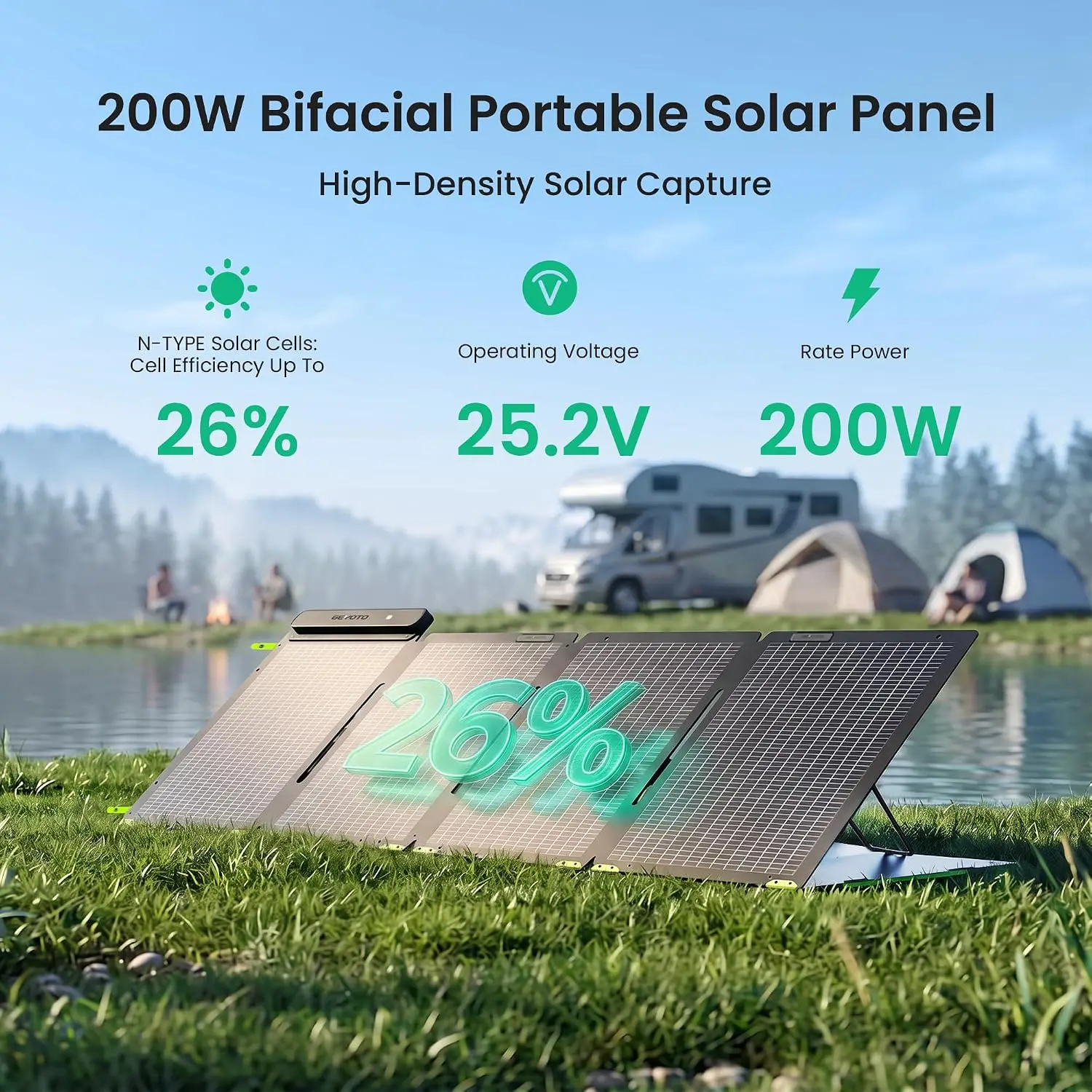 200W Bifaciaal Draagbaar Zonne - Solar Panel 200W recensie en prijs